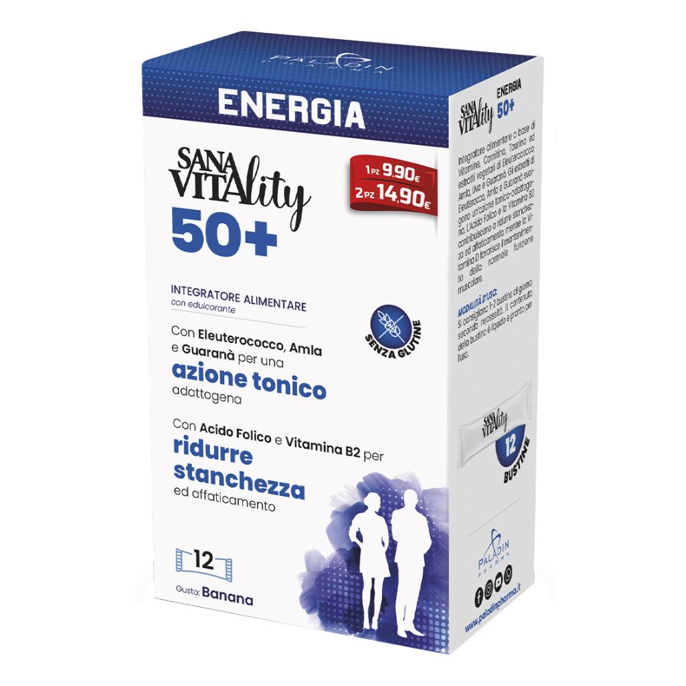 Paladin Pharma Sanavitality - Energia 50+ Integratore Tonico, 12 Stick Pack