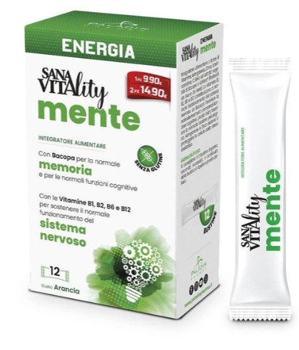 Paladin Pharma Sanavitality - Energia Mente Integratore Memoria, 12 Stick Pack