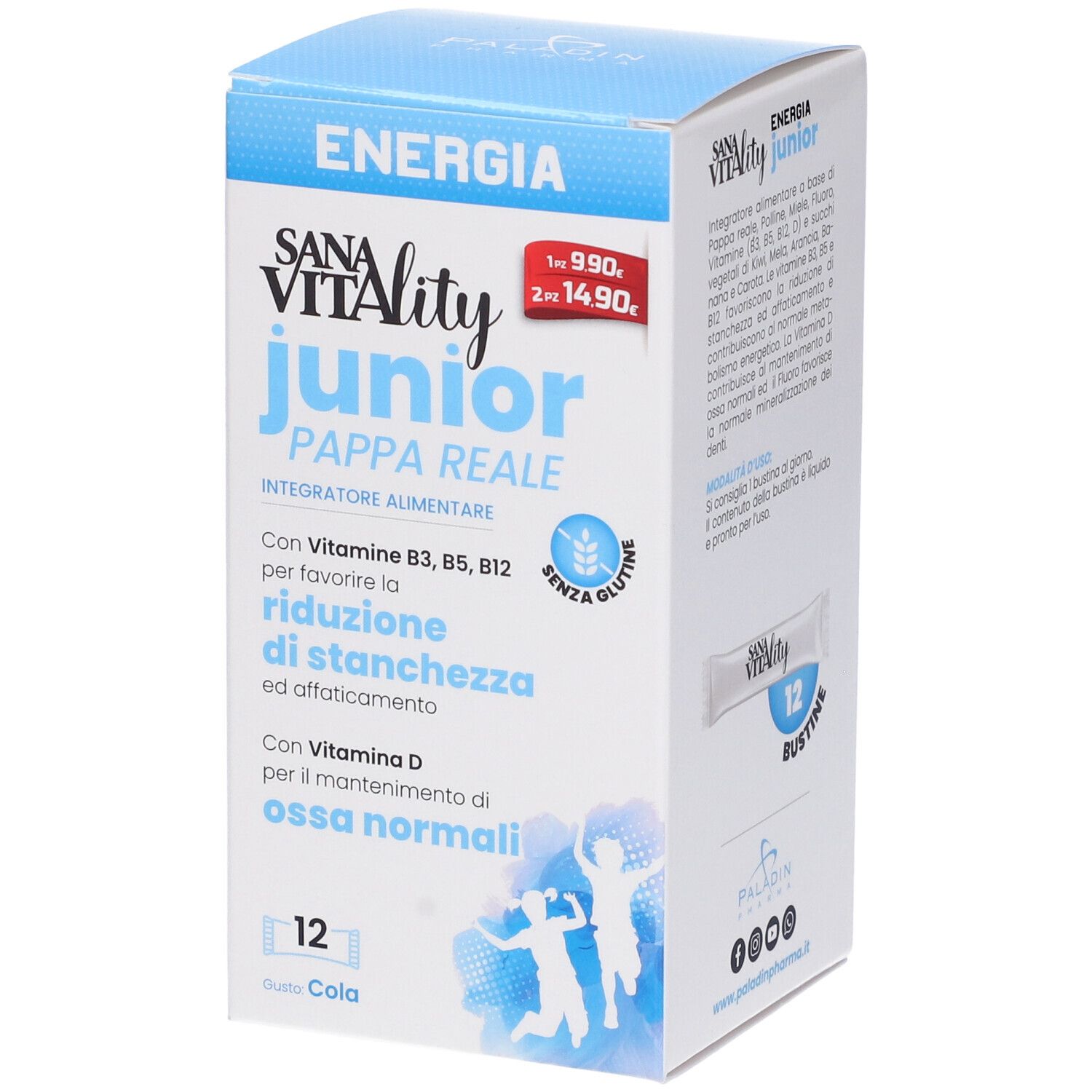 Paladin Pharma Sanavitality - Energia Junior Pappa Reale Integratore, 12 Stick P