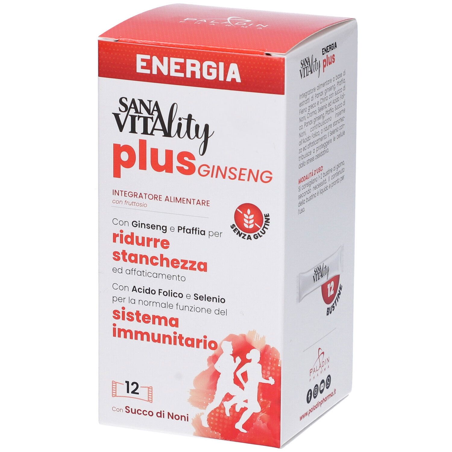 Paladin Pharma Sanavitality - Energia Plus Ginseng Integratore, 12 Stick Pack