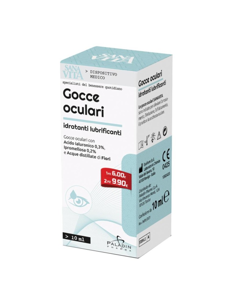 Paladin Pharma Sanavita Gocce Oculari Idratanti Lubrificanti 10 ml