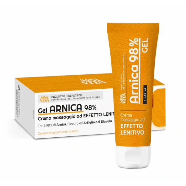 SanaVita Arnica Gel Forte al 98% Lenitiva Per Contusioni, Distorsioni e Gonfiori 150 ml