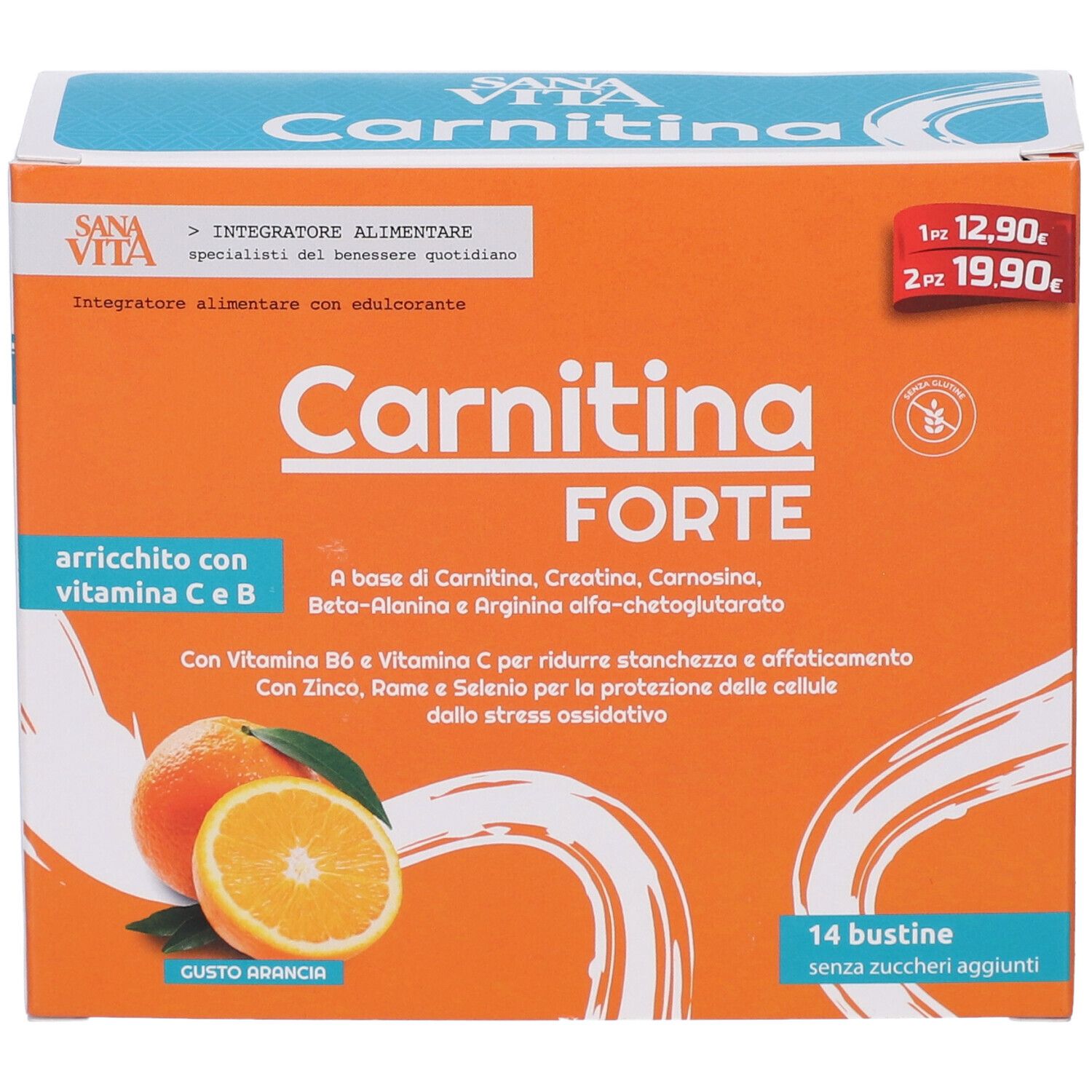 Sanavita, Carnitina Forte, 14 Bustine
