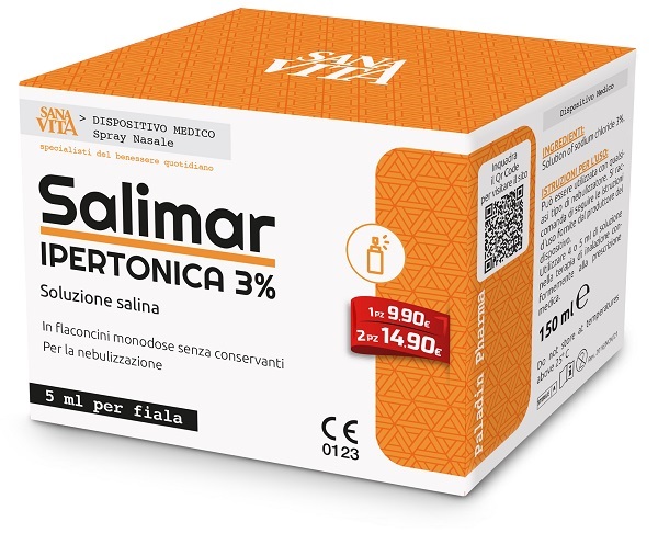 SanaVita Salimar Soluzione Salina Ipertonica 3% Fiale Monodose 30x5 ml