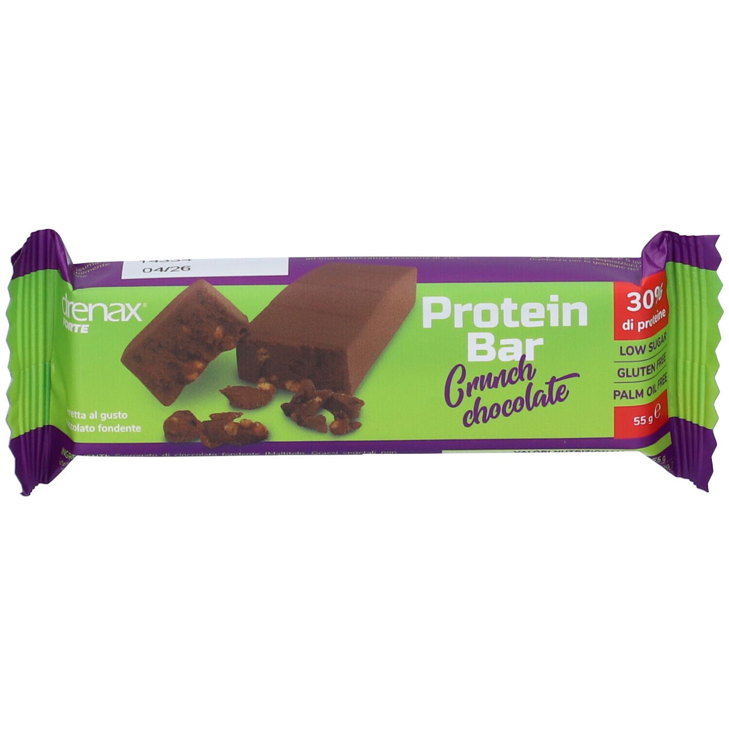 Drenax Forte Protein Bar Barretta Gusto Cioccolato Fondente 55 g