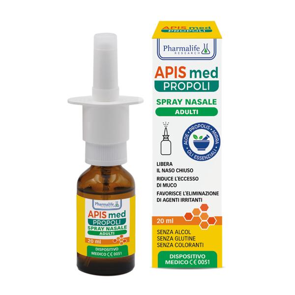 Apis Med Propoli Spray Nasale 20ml per Adulti Contro Raffreddore e Allergie