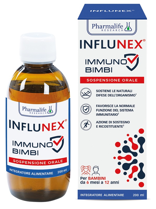 Influnex Immuno Bimbi Integratore Ad Azione Ricostituente E Per Il Sistema Immunitario Sospensione Orale 200ml