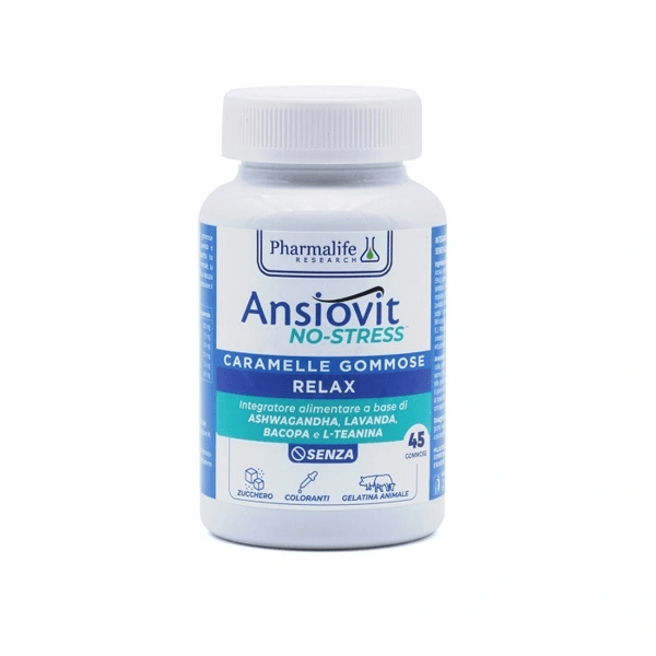 Pharmalife Ansiovit No-Stress Integratore per lo Stress Quotidiano 45 Caramelle Gommose