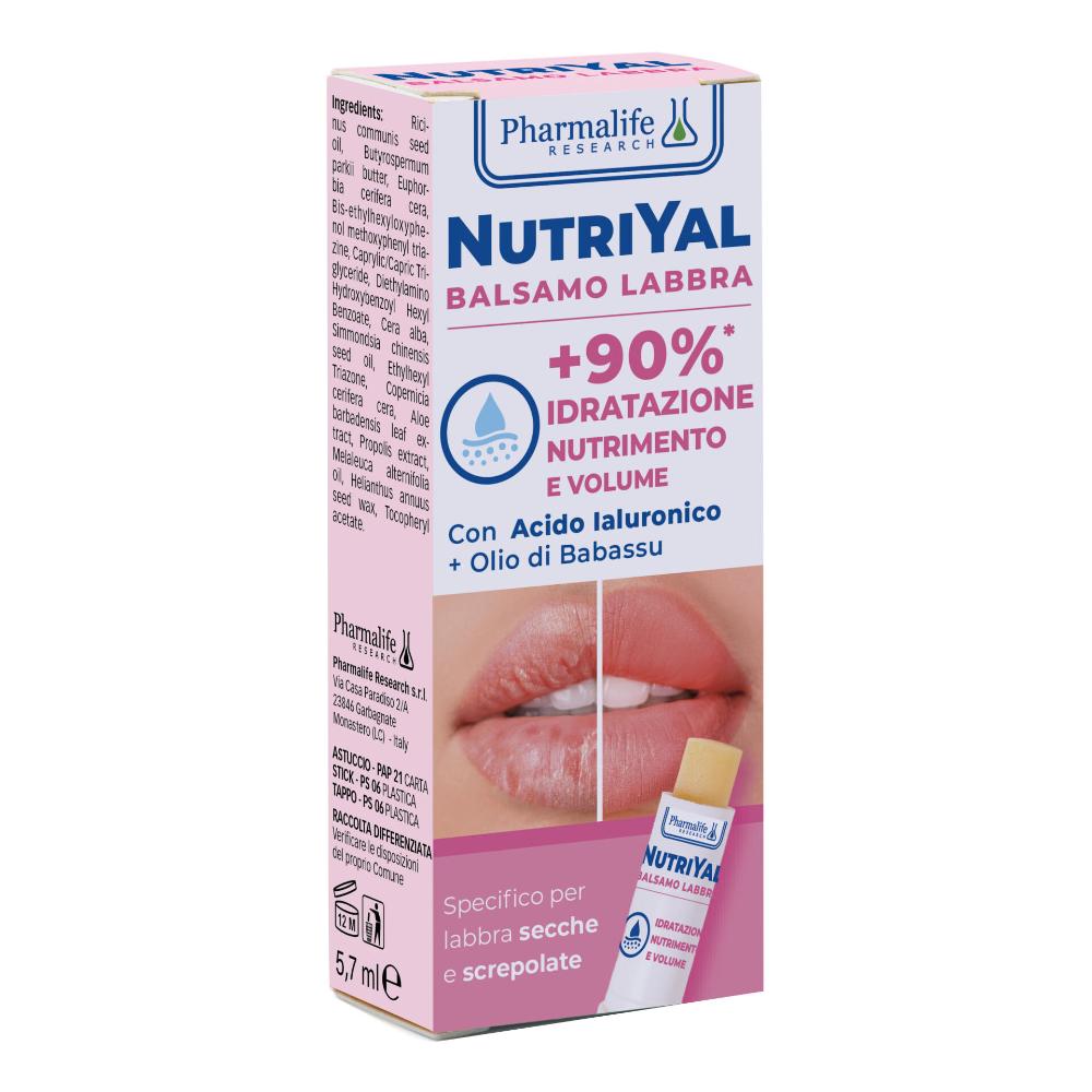 Pharmalife Research Nutriyal Balsamo Labbra Acido Ialuronico Idratante e Rimpolpante, 5.7ml