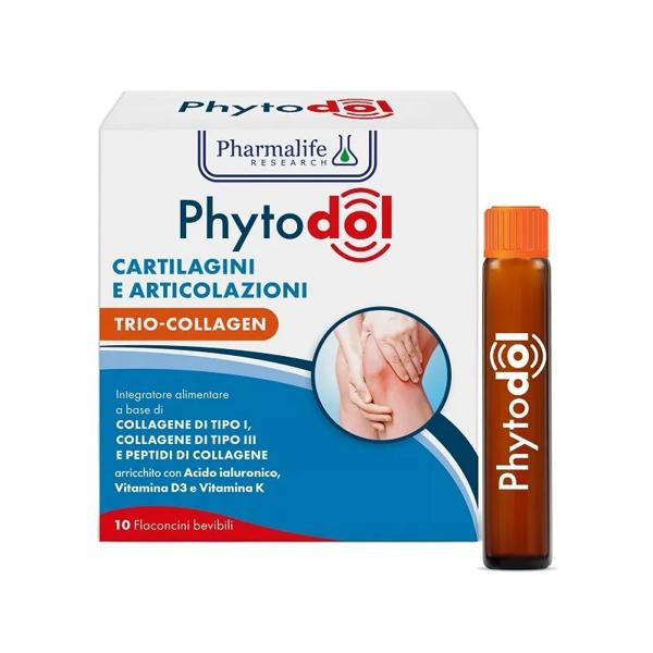 Phytodol Cartilagini Articolazioni 10 Flaconcini Trio Collagen Integratore per il Benessere Articolare