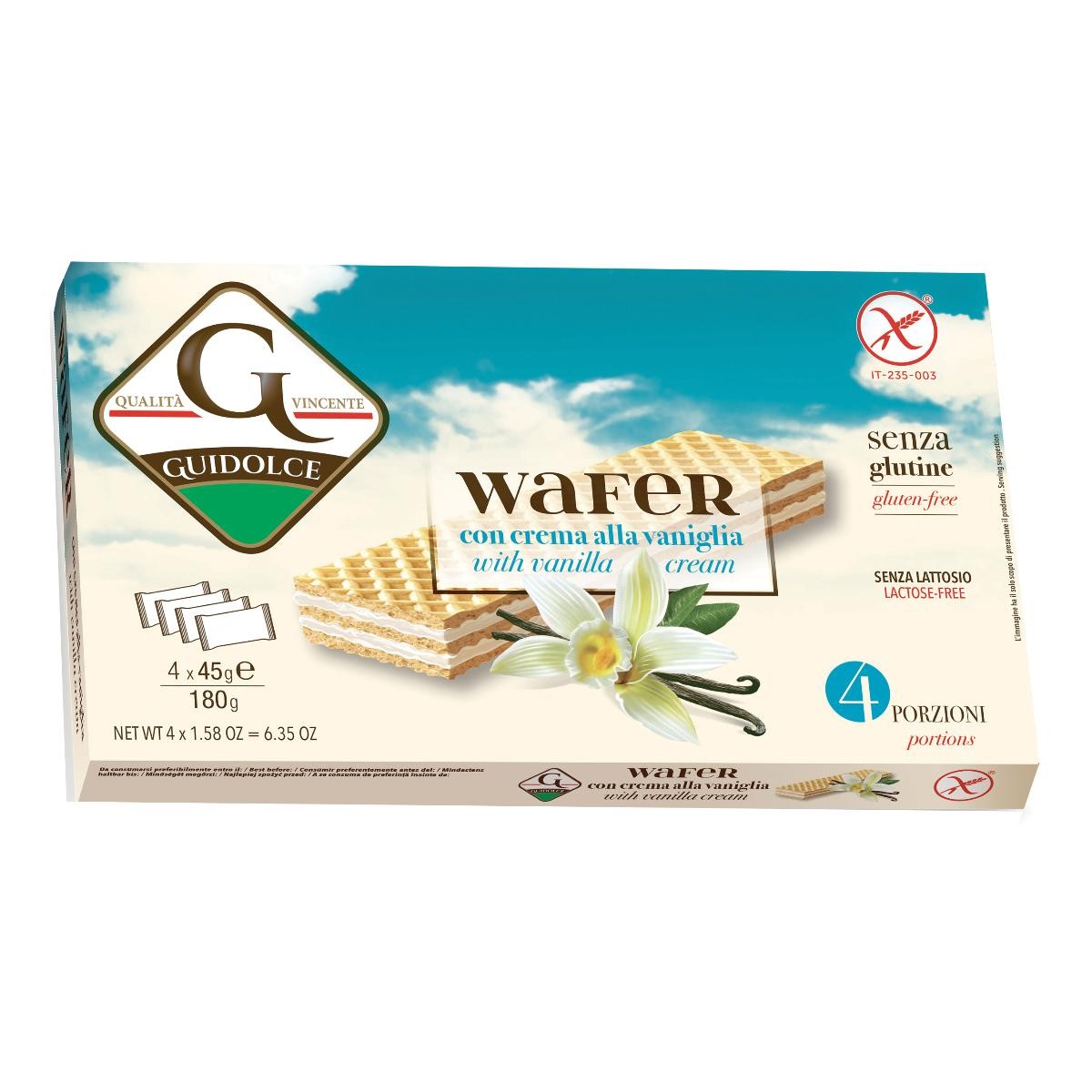 Wafer Con Crema Alla Vaniglia 4 Porzioni X 45 G 4x45 g — confronto prezzi