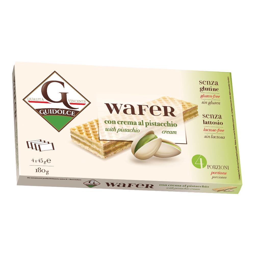 Wafer Senza Glutine con Crema al Pistacchio - Guidolce 180 g Gebäck