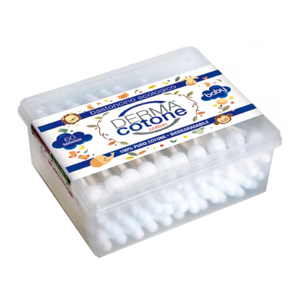 Dermacotone Cotton Fioc Baby Bastoncini Cotonati per Bambini, 60 Pezzi