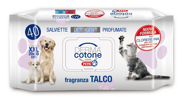 Dermacotone Pets - Salviette Detergenti XXL Freschezza Oceanica, 40 salviette