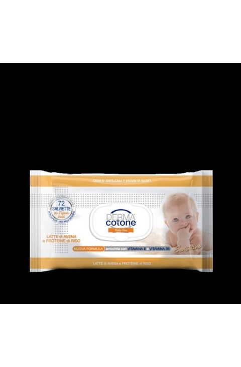 Dermacotone baby line salviettine latte avena e proteine riso 72 pezzi