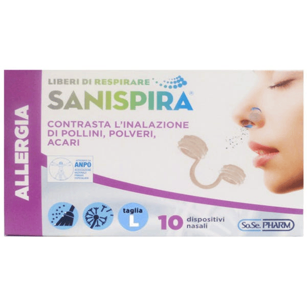 Sanispira allergia dispositivo nasale 10 pezzi taglia l