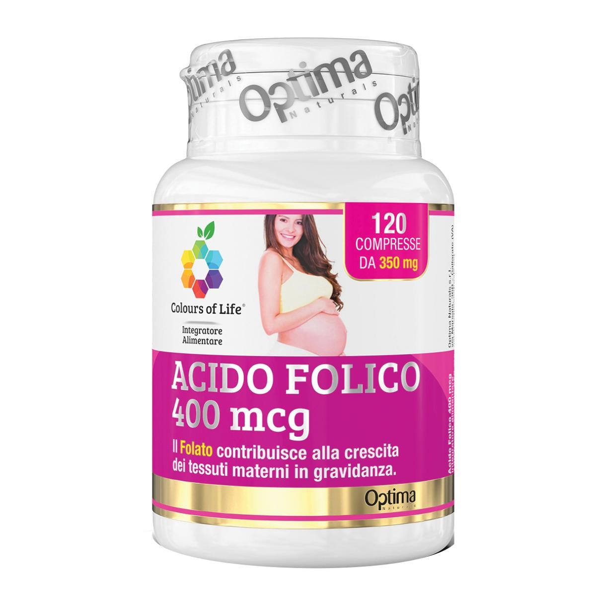 Optima Naturals Colours of Life Acido Folico Integratore Gravidanza 120 Compresse — confronto prezzi