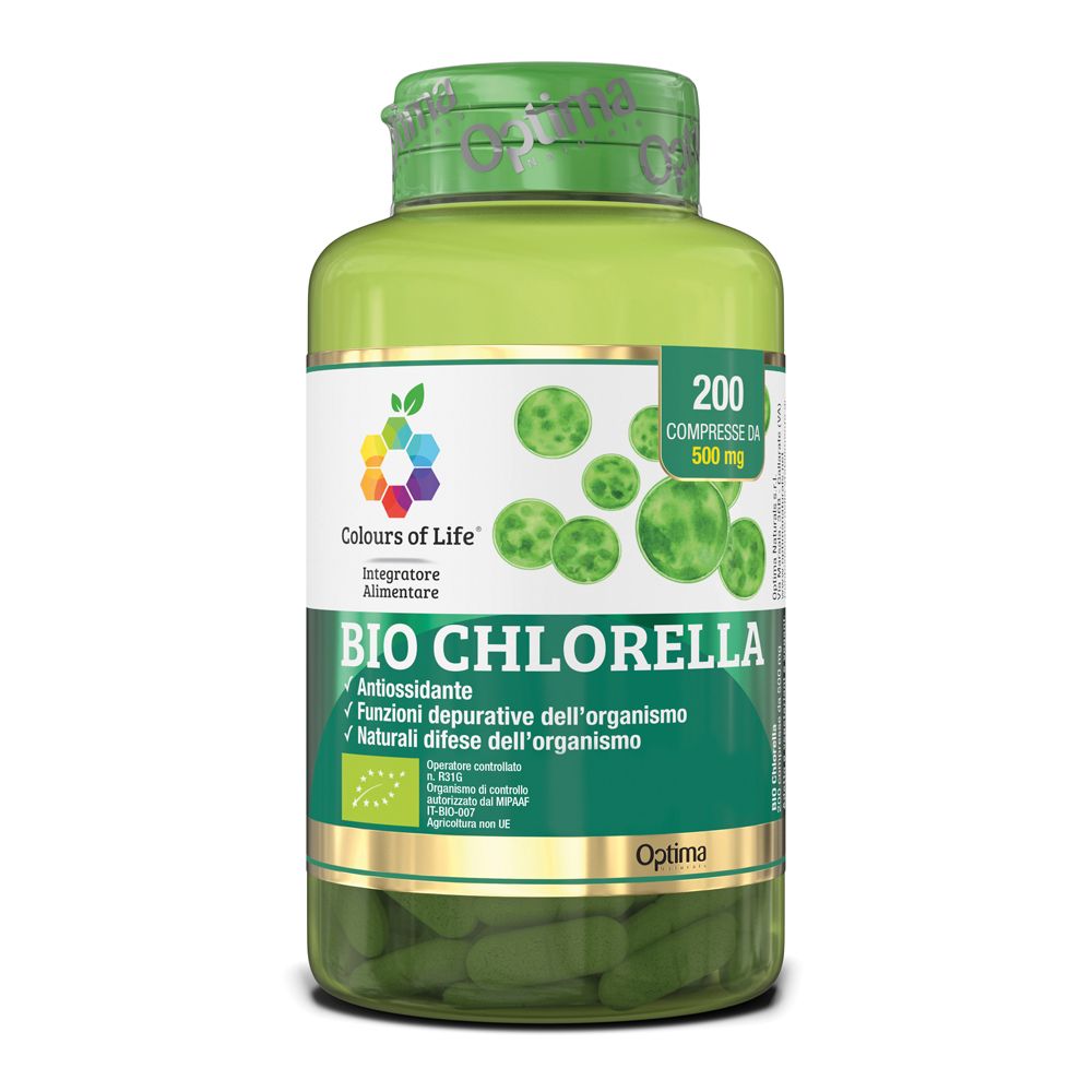 Bio Chlorella - Integratore Alimentare 200 Compresse - Favorisce la Rigenerazione Cellulare e Detossificazione