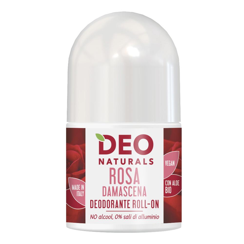 Optima Naturals Deo Naturals - Deodorante Roll On Rosa Damascena, 50ml
