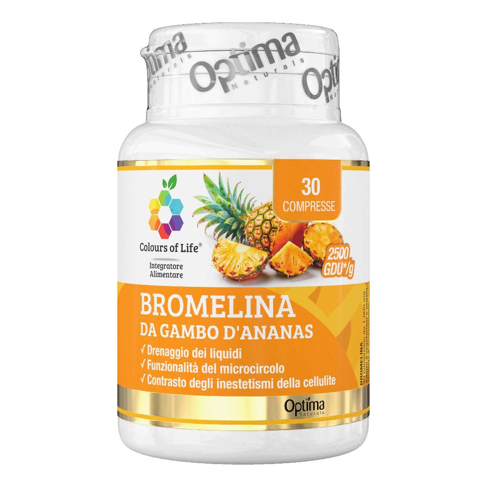 Colours Of Life Bromelina Da Gambo D'ananas Integratore Per Il Drenaggio Dei Liquidi E Circolazione 30 Compresse