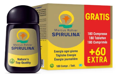 Spirulina Marcus Rohrer - Giuriati Group - 180 compresse + 60 Gratis - Integratore con Spirulina per il supporto dell'energia e della resistenza — confronto prezzi