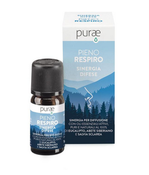Purae Sinergia Pieno Respiro Difese | Oli Essenziali Prevenzione | 10ml