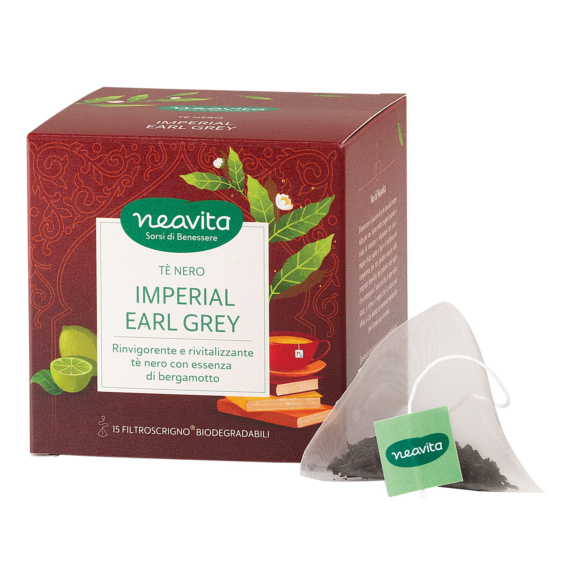 Neavita Imperial Earl Grey Tè Nero, 15 filtroscrigno