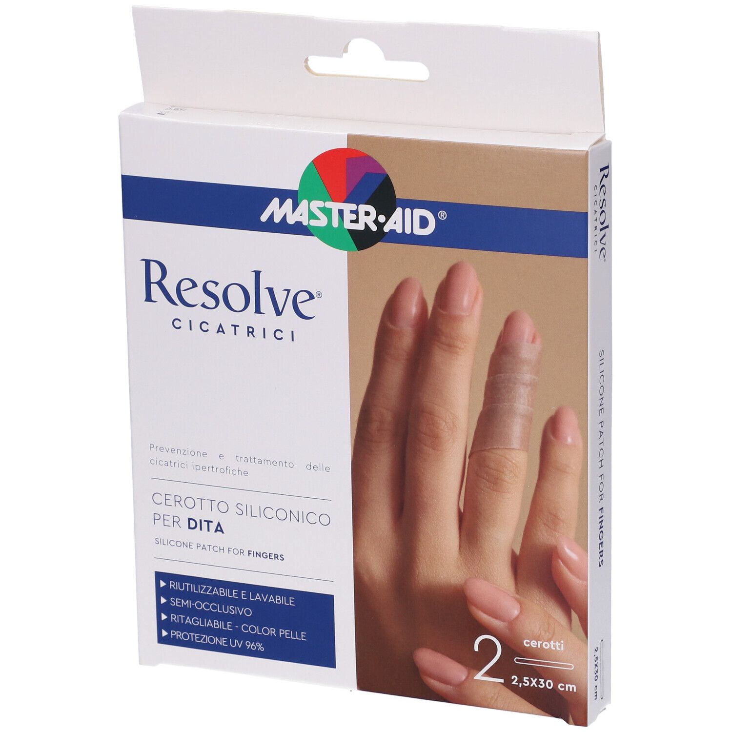 Cerotto Siliconico Dita Master-aid Resolve 2,5x30cm 2 Pezzi pz