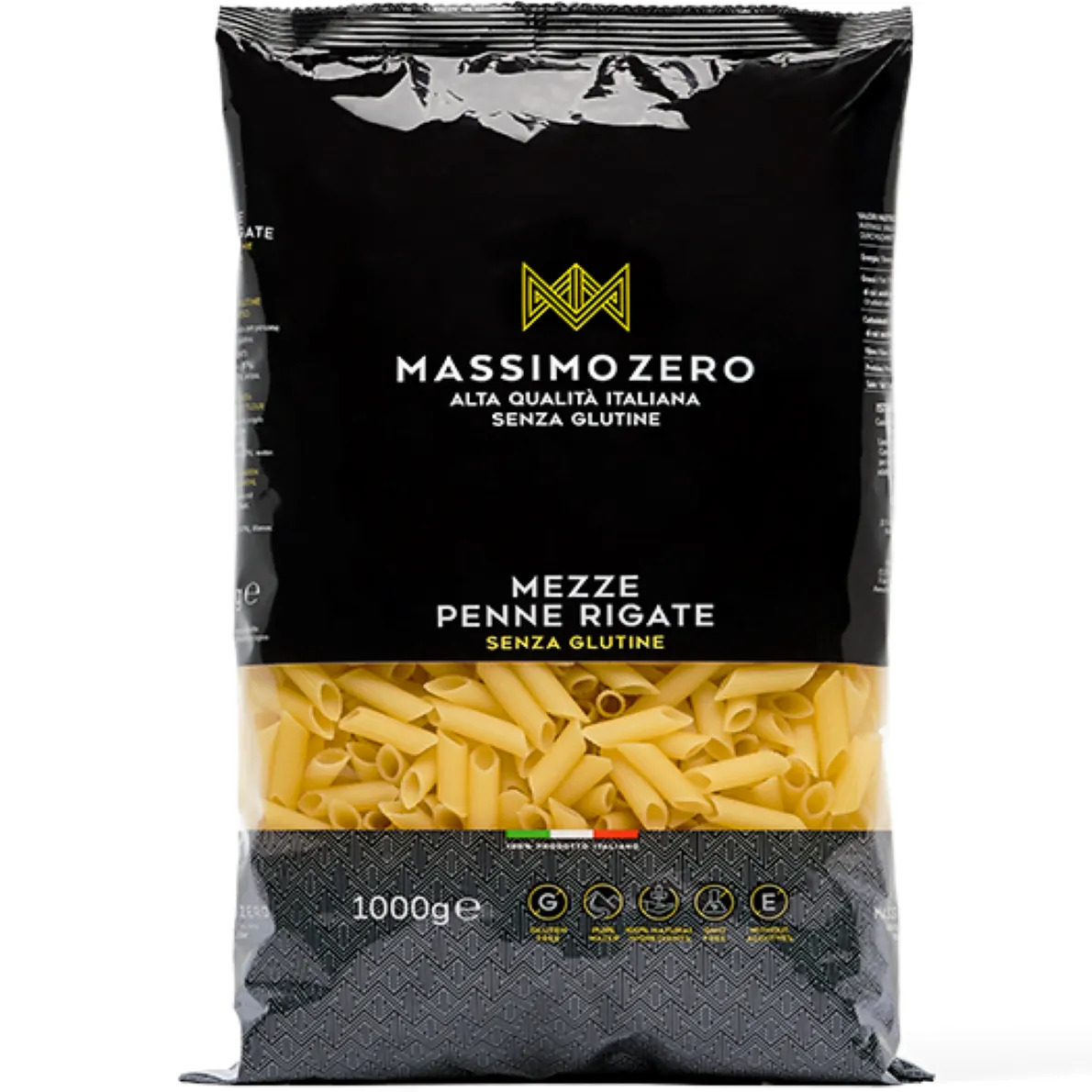Mezze Penne Rigate senza glutine 1 kg MASSIMO
