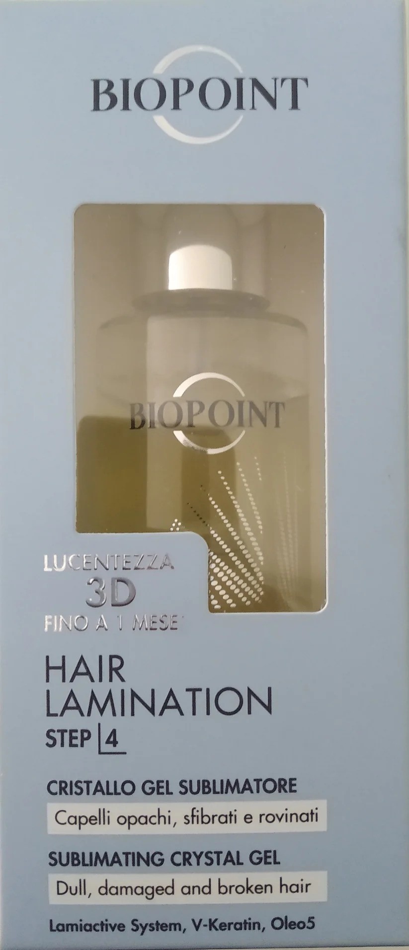 Biopoint Hair Lamination Step 4 Cristallo Gel Sublimatore Per Capelli Opachi Sfibratie Rovinati 50ml
