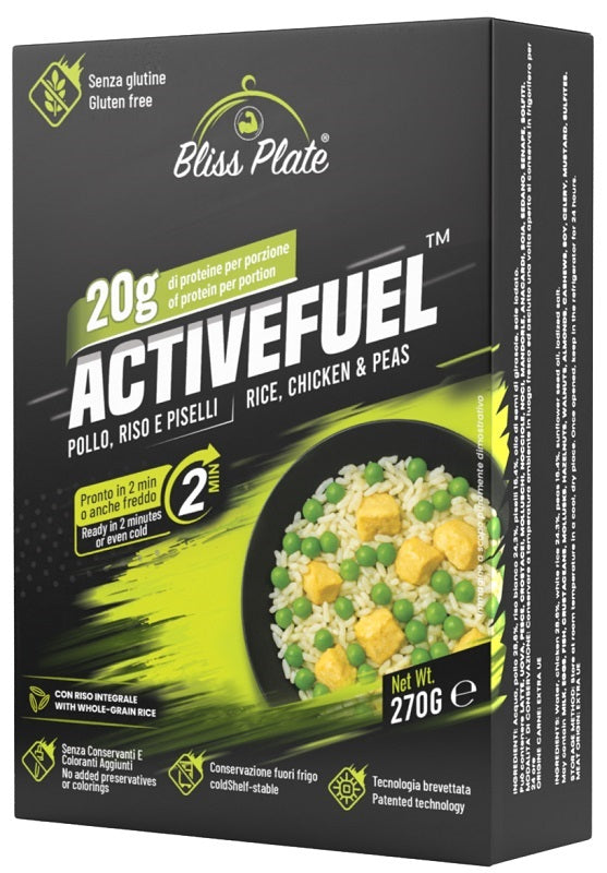 Bliss plate active fuel pollo riso e piselli 270 g — confronto prezzi