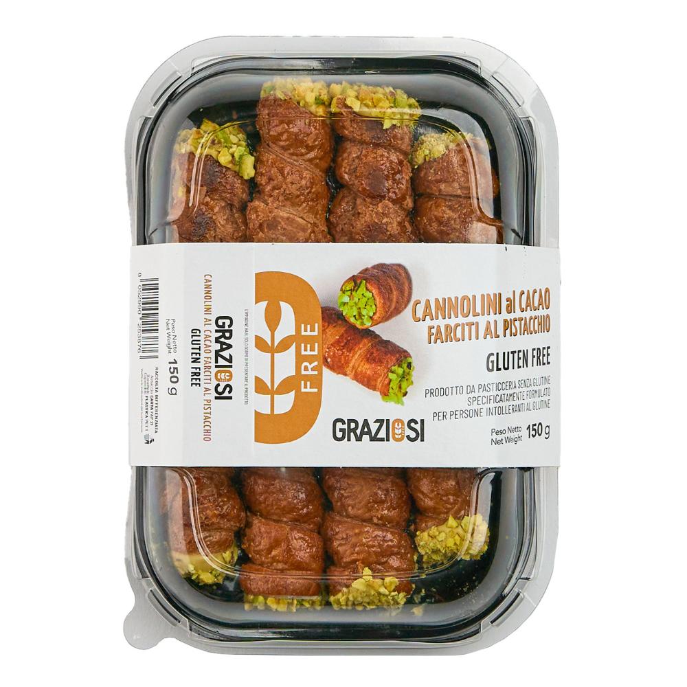 Graziosi Cannoli Cacao E Pistacchio Senza Glutine 150 Grammi