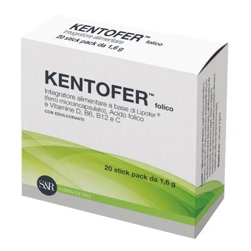 S&R Farmaceutici Kentofer Folico Integratore Alimentare Ferro Acido Folico 20 Bustine da 2,5g