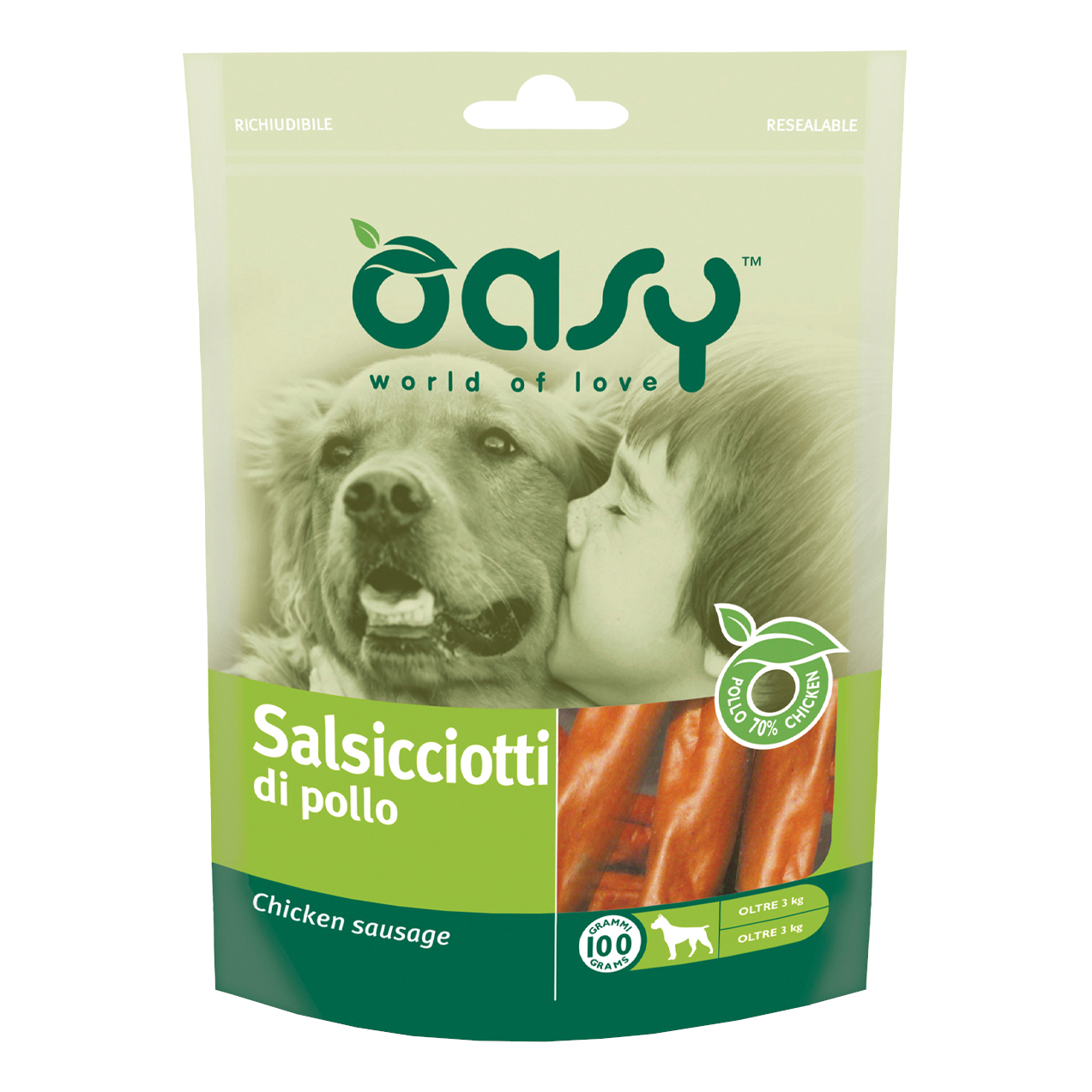 Oasy Cane Snack Busta Salsicciotti Di Pollo 100 Gr — confronto prezzi