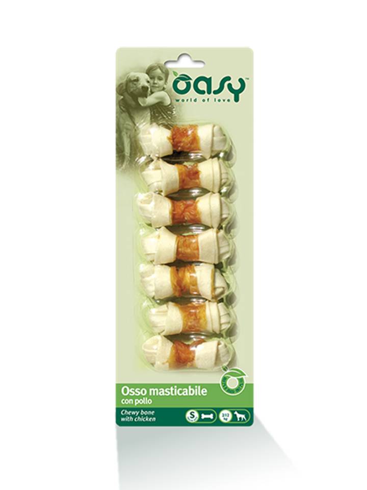 Oasy Osso masticabile con Pollo per cani Taglia S 7 pezzo