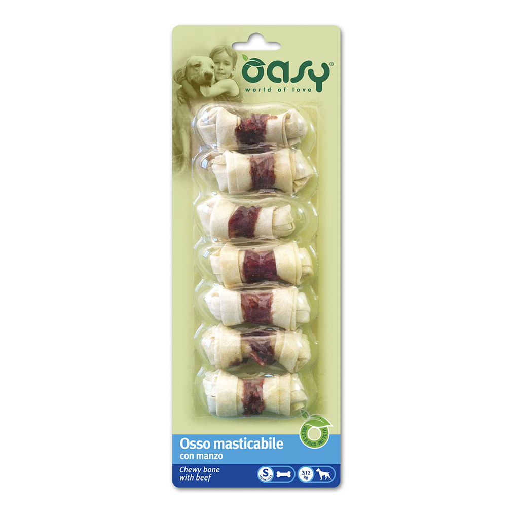 Oasy Osso Masticabile con Manzo Snack per Cani Taglia S