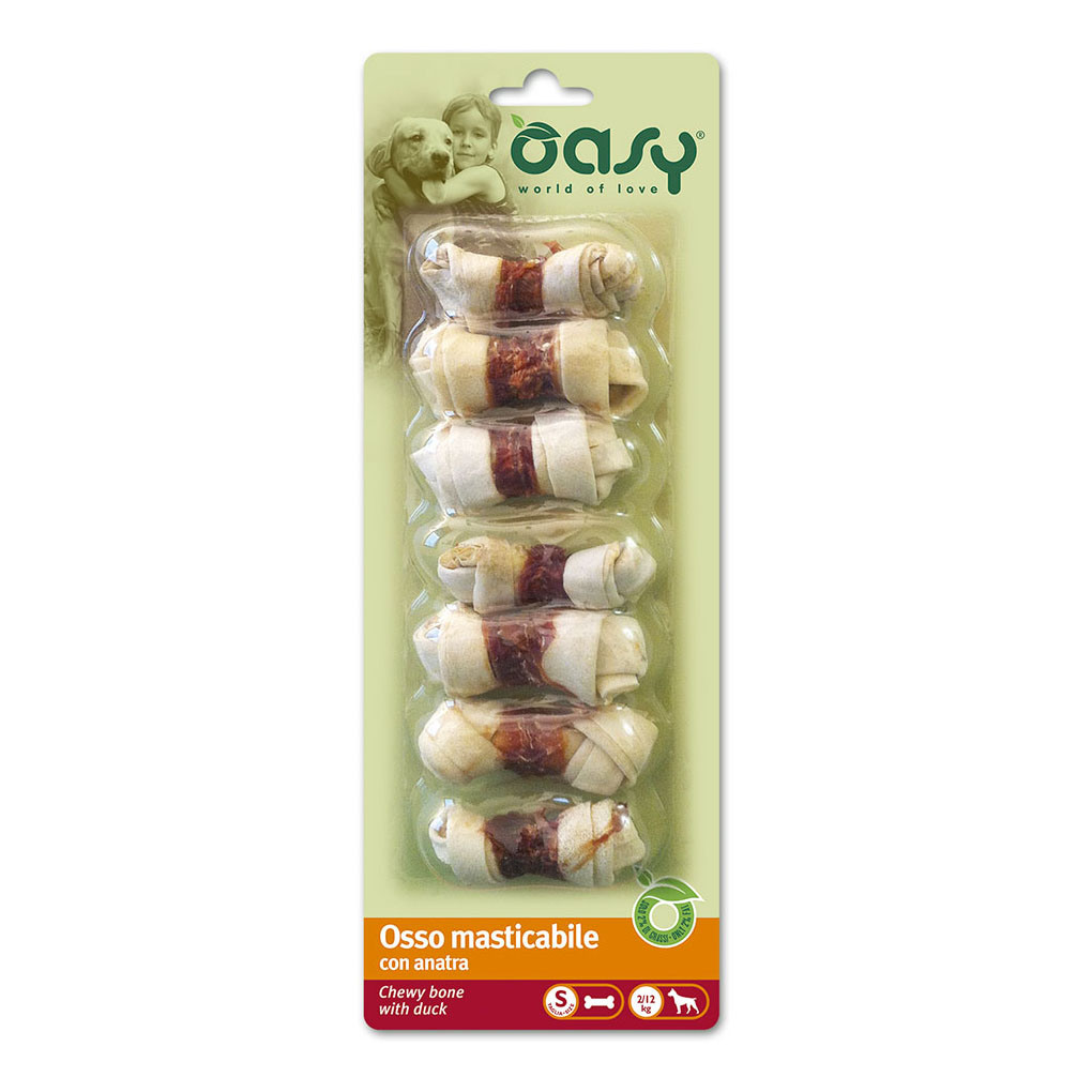 Oasy Osso Masticabile con anatra Snack per Cani S