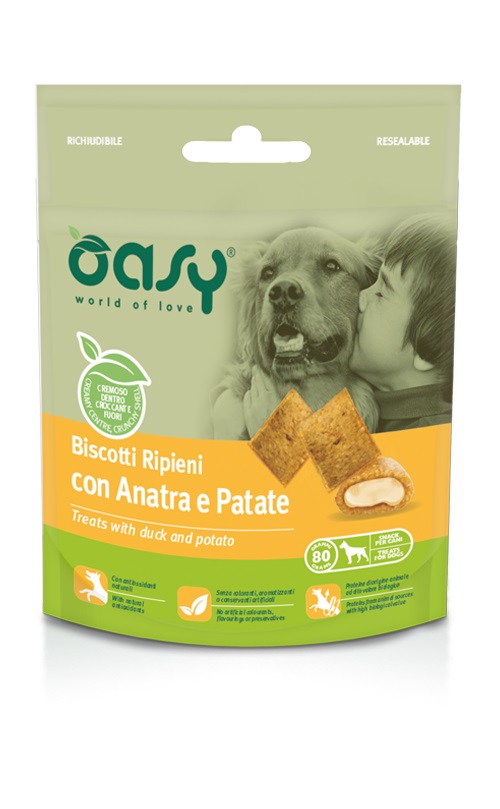 Oasy Cane Snack Biscotti Ripieni Adulto Anatra & Patate 80 Gr — confronto prezzi