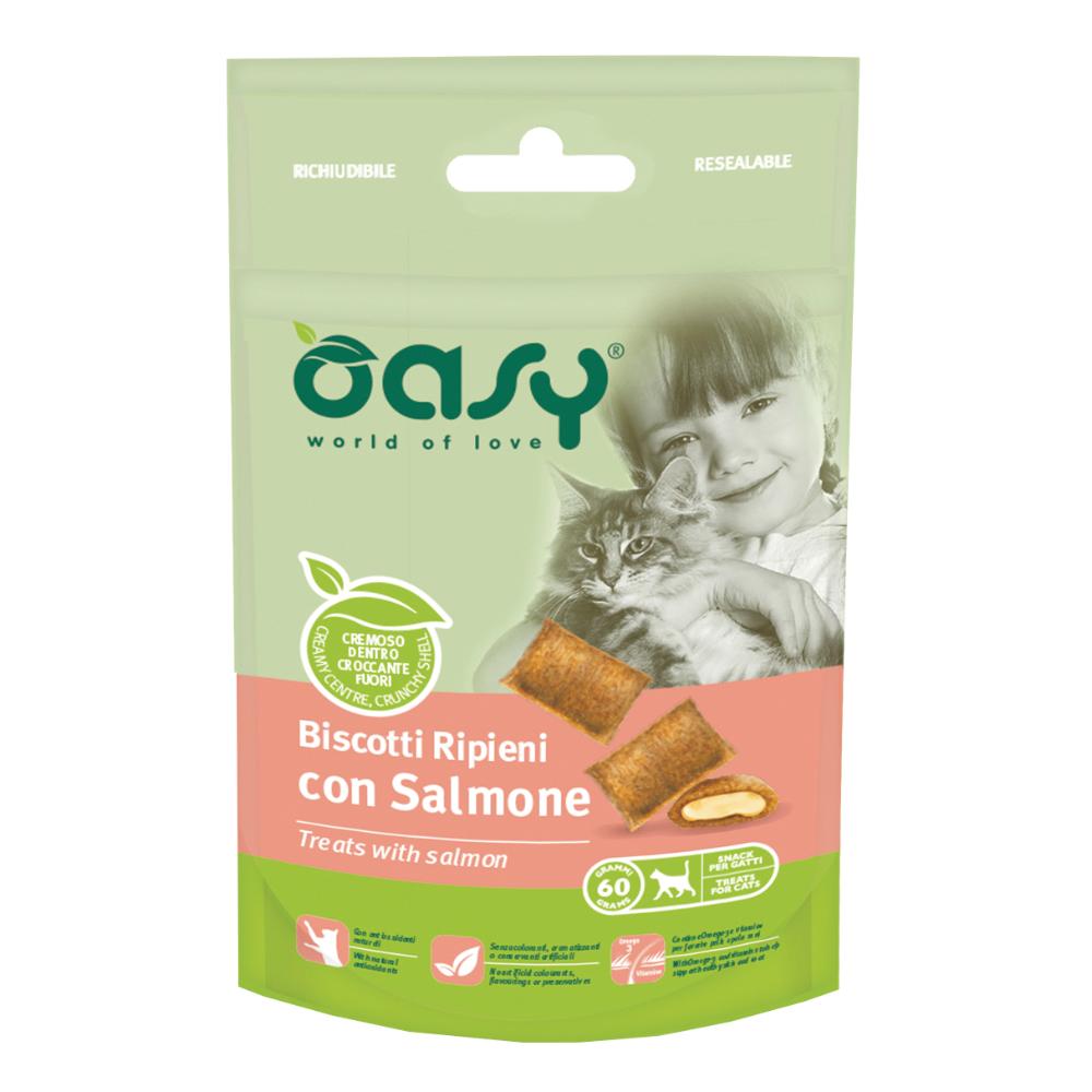 Oasy Gatto Snack Biscotti Ripieni Adulto Salmone 60 Gr — confronto prezzi