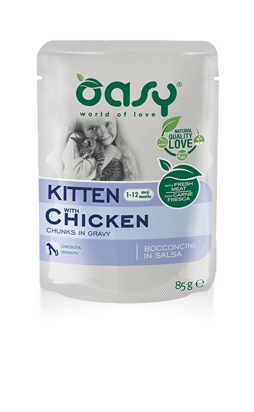 Oasy Gatto Bocconcini In Salsa Kitten Pollo 85 Gr