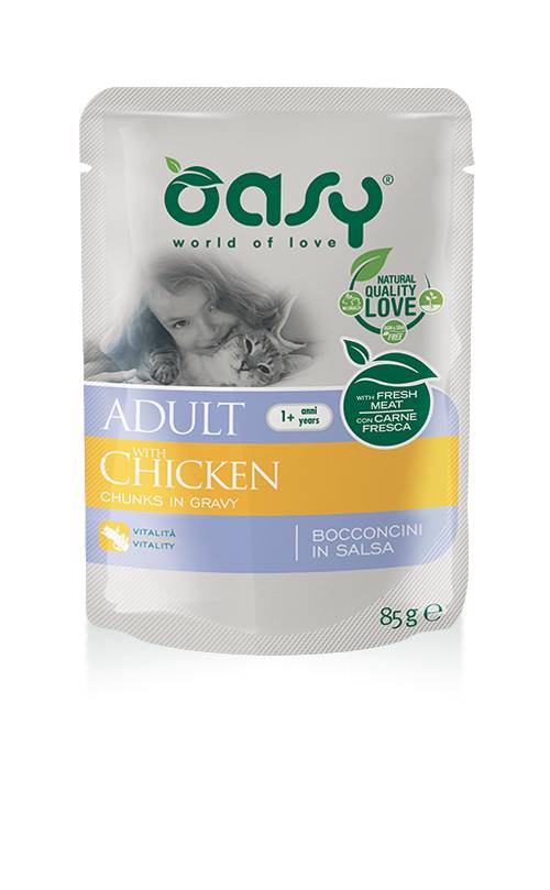 Oasy Gatto Bocconcini In Salsa Adulto Pollo 85 Gr