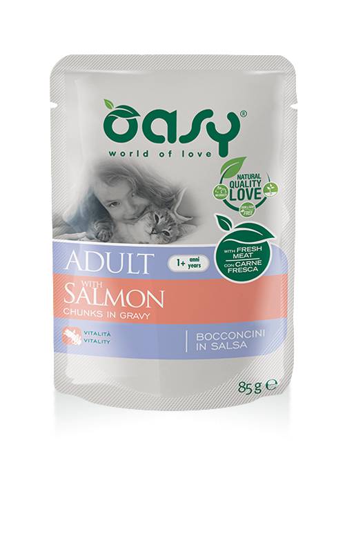Oasy Gatto Bocconcini In Salsa Adulto Salmone 85 Gr