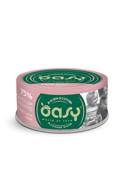 Oasy Gatto More Love In Lattina Adulto Pollo &amp; Prosciutto 70 Gr