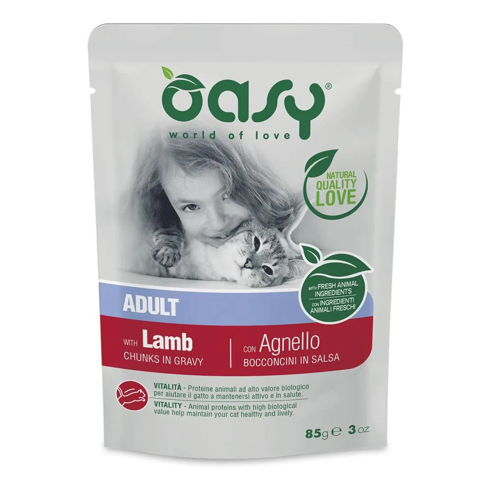 Oasy Gatto Bocconcini In Salsa Adulto Agnello 85 Gr