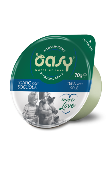 Oasy Gatto More Love In Cup Adulto Tonno &amp; Sogliola 70 Gr