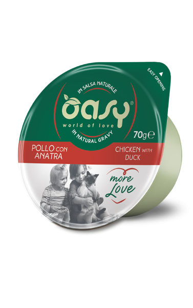 Oasy Gatto More Love In Cup Adulto Pollo &amp; Anatra 70 Gr