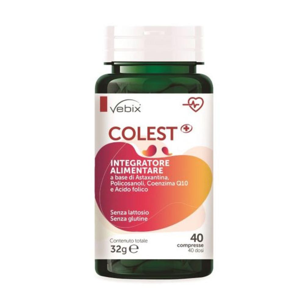 Vebix Colest+ Integratore Alimentare per il Benessere Cardiovascolare, 40 compresse