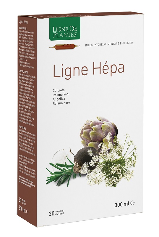 Ligne De Plantes Ligne Hepa Integratore Per Depurazione Benessere Del Fegato 20 Ampolle Da 15ml