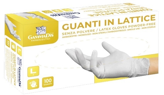 Gammadis Farmaceutici Guanti In Lattice Con Polvere Taglia M, 100 Guanti