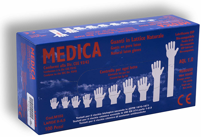 Gammadis Farmaceutici Guanti Lattice Con Polvere Small 100 Pezzi